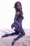 Komioh custom 4.43 ft monster manga cosplay low price tpe oral blue skin 135cm elf real sex doll for men invented by AUTOMATICWOMAN